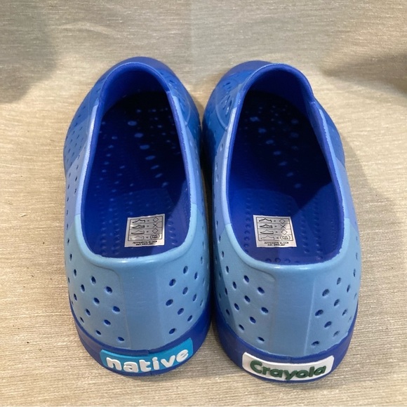 NATIVE Sz 9 Crayola  Jefferson Block Niblet Gradient Blue Slip On Fun Shoes NEW - Picture 10 of 11